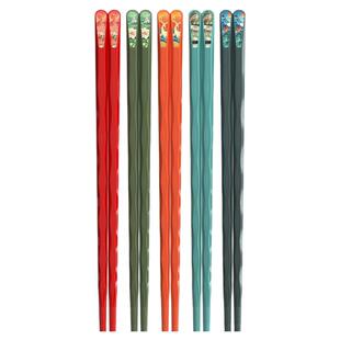 合金筷子家用筷子套装ins风耐高温抗菌防霉防滑家庭分餐高档餐具