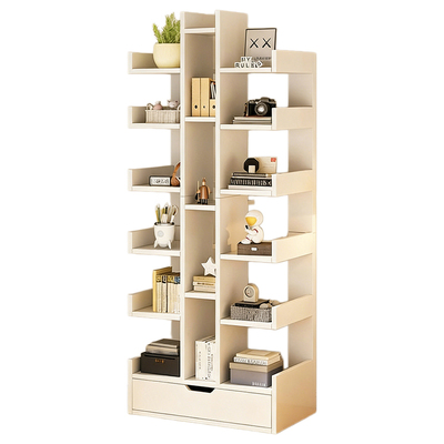 简易书架落地置物架客厅一体靠墙