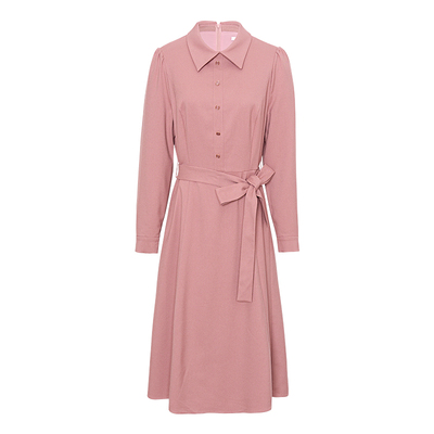 JESSIE气质通勤单排扣衬衫连衣裙