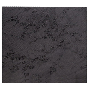 亮黑色梅花立体浮雕人丝提花布料 垂坠感春秋旗袍西装唐装面料