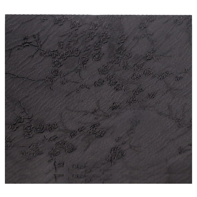 亮黑色梅花立体浮雕人丝提花布料 垂坠感春秋旗袍西装唐装面料