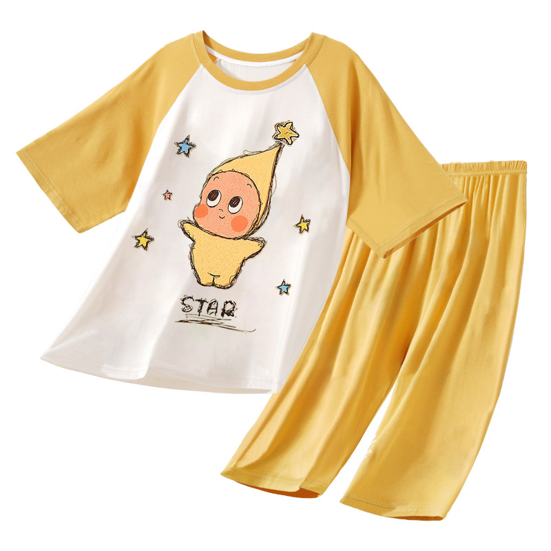 女款莫代尔夏季甜美星星半袖睡衣