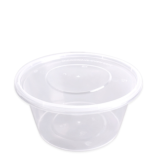 鑫雄盛一次性餐盒圆形加厚打包盒饭盒塑料外卖快餐盒透明便当汤碗