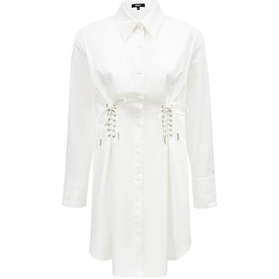 ONLY设计感系带翻领收腰衬衫