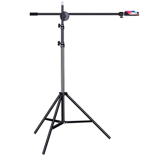 【加粗碳素钢】俯拍直播支架拍照双机位支撑架落地式架子手机拍摄三脚架横杆补光灯懒人钢琴美食全身自拍