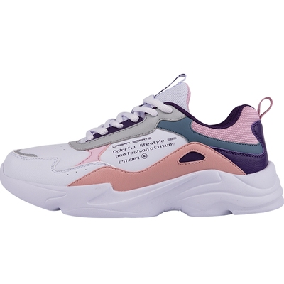 特步运动鞋女皮面加绒棉鞋跑步鞋