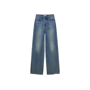 OCHIRLY欧时力 破洞直筒牛仔长裤女宽松阔腿显瘦复古2025秋季新品