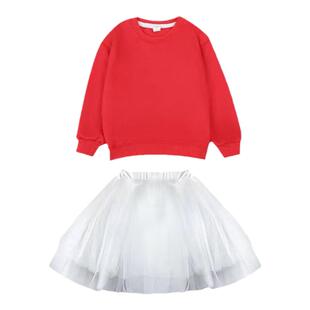 新款儿童啦啦操演出服女童表演套装糖果色卫衣纱裙运动会表演服