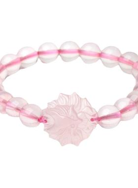 天然粉水晶狐狸女粉晶九尾狐手链