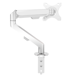 白色显示器支架万向伸缩电脑机械悬臂桌面底座适用三星AOC攀升LG