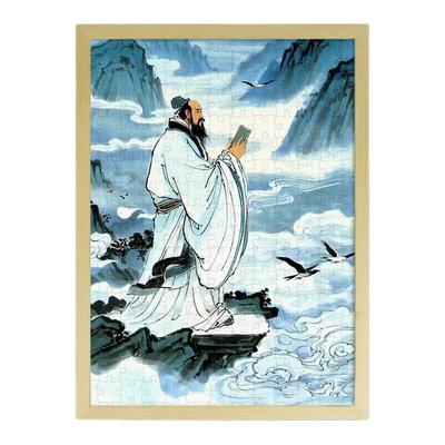孔子高颜值木质1000片拼图挂画