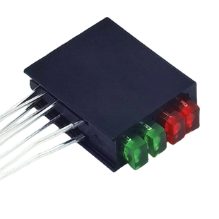 234方形LED四4孔灯座含灯珠2x3x4发光二极管90度弯脚固定座指示灯