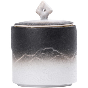 伊文陶瓷 山海行茶叶罐 普洱茶罐密封罐家用小号茶叶储存罐收纳罐