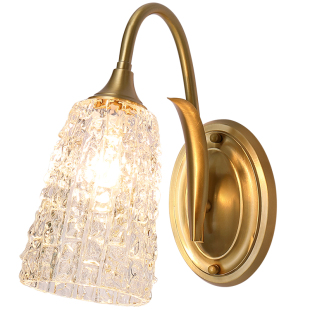 法式壁灯卧室床头灯美式轻奢高级客厅背景墙欧式复古全铜中古灯具