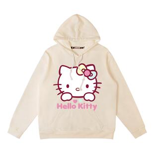 drew哈喽猫helloKitty联名卫衣连帽女童国潮秋季外套潮牌童装衣服