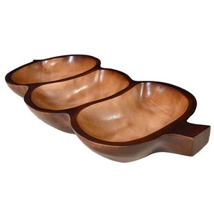 实木干果盘分格坚果瓜子盘轻奢高档家用客厅茶几新中式零食水果盘