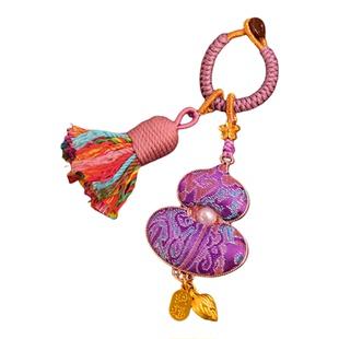 非遗宋锦蝴蝶葫芦生肖马葫芦挂件车挂包挂双面吊坠车钥匙扣礼物