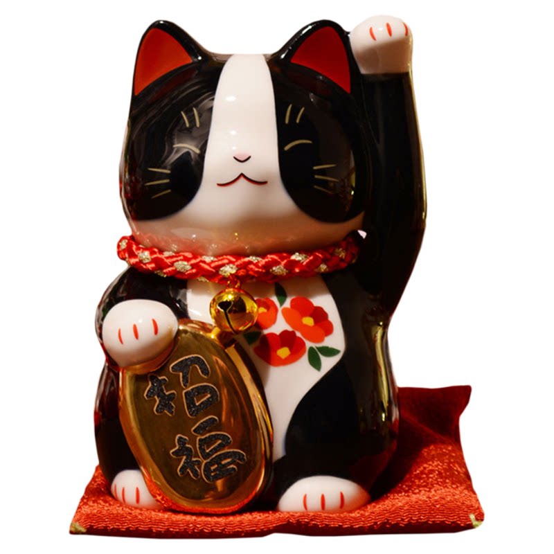 高端釉下彩绘招财猫发财伴手礼