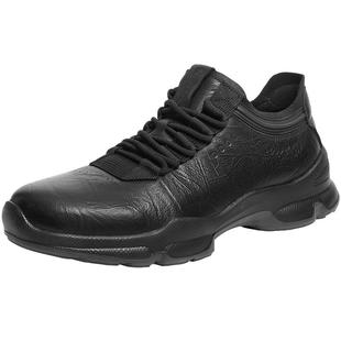 百丽男士休闲厚底增高运动健步鞋春秋新款牛皮革户外鞋子A2215CM5