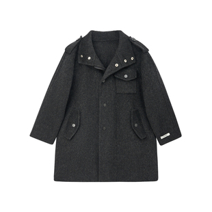 OPCP儿童双面羊毛大衣2025秋冬新款女童毛呢外套加厚保暖中长款