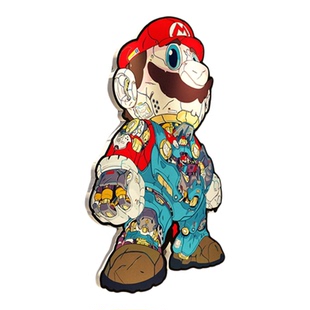 网吧电竞馆房间墙面装饰布置超级玛丽马里奥海报挂画3d立体贴背景