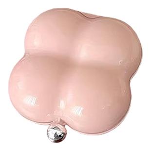 便携式首饰盒旅行用耳环项链首饰塑料棉花糖小巧奶油风耳钉收纳盒