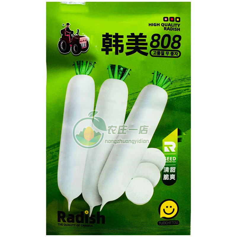 韩美808白玉萝卜种子种籽板叶型
