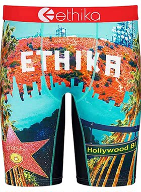 ethika涂鸦印花流速干美式潮男弹力时尚五分内裤潮人穿搭内裤ins