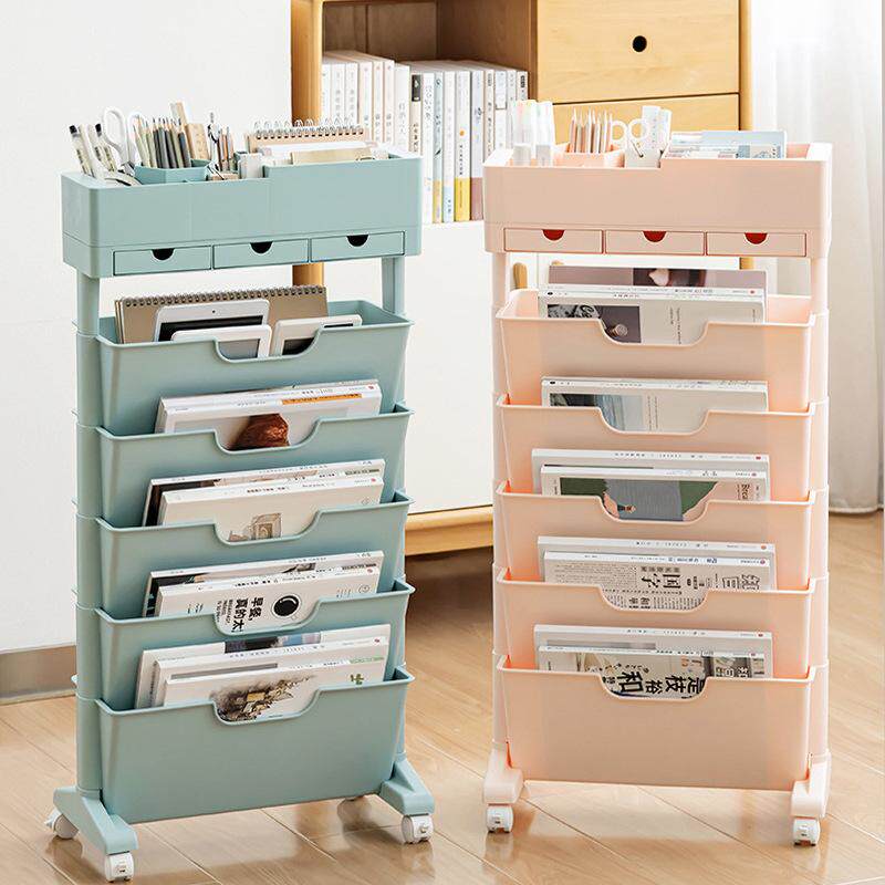 新品 书籍分类收纳柜阅读室书本收纳架书桌旁书架学生桌边置物架