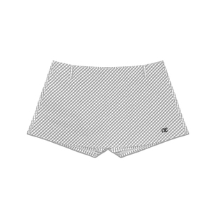 ECHOADE时髦低腰Stripe Mini Pantskirt 超短裙A字型刺绣mini裙裤