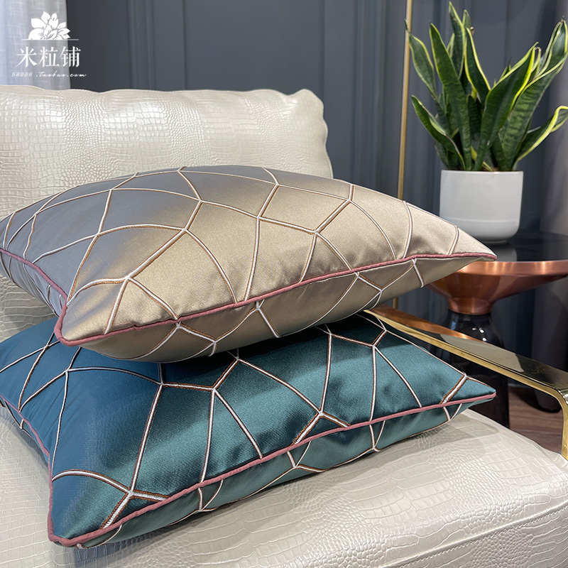 床上靠枕方形高档轻奢风抱枕沙发客厅靠垫含芯一只样板间枕芯靠背