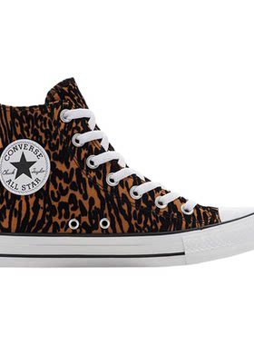 海外代购Converse/匡威女士板鞋轻盈透气高帮豹纹休闲日常穿搭
