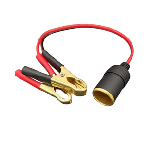 汽车电瓶铜夹子转点烟器孔母头座连接线12v24v通用转换器电源插座