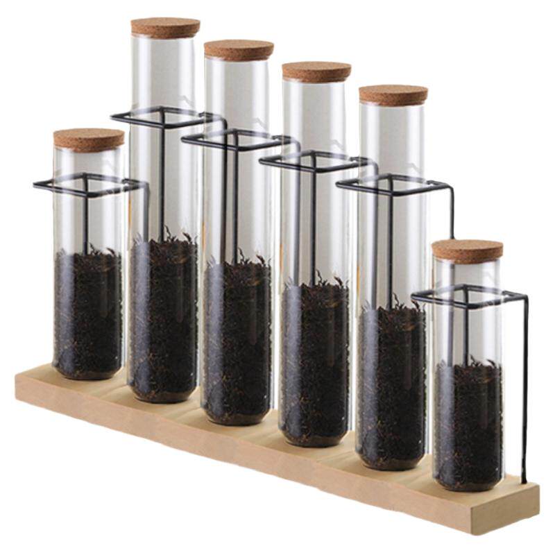 喜茶试管展示罐架子吧台茶叶玻璃摆设密封罐奶茶店装饰储存药材瓶