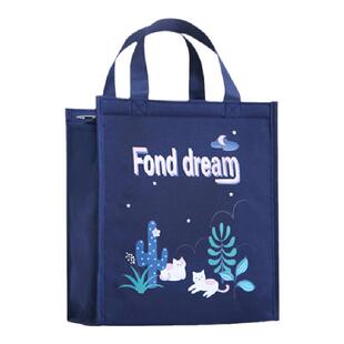 新款饭盒手提袋便当包上班族洋气提饭包时尚保温饭兜装盒饭的袋子