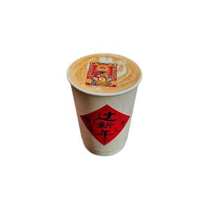 2024网红财神咖啡糯米纸糖霜纸 奶茶咖啡饮品国潮打印定制