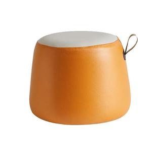 家逸实木门口换鞋凳布艺小矮凳子家用圆凳客厅简约网红脚凳凳墩