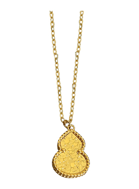 碎冰冰龙鳞葫芦吊坠项链女士小众轻奢高级感气质颈链金色脖子配饰