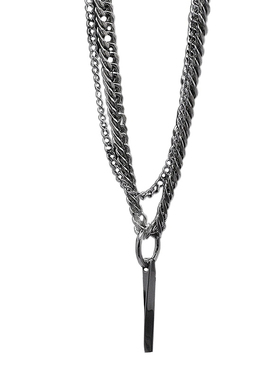 NFF扭曲吊坠双层嘻哈潮古巴项链