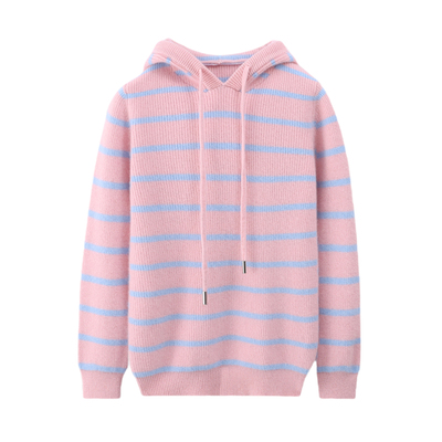 儿童羊毛衫拼色帽杉秋冬新款