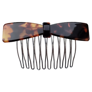 复古醋酸蝴蝶结大号倒插梳女新款高颅顶公主头碎发整理神器发夹