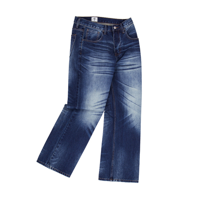 IDLT 宽松微喇13.5oz激光立体水洗高品质牛仔裤2021M阔腿潮男女