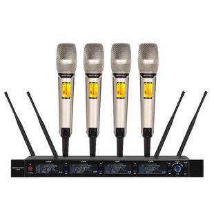 Glen ralston/格伦士顿家用无线话筒一拖二远程真分集一拖四领夹式胸麦u段调频KTV麦克风专业舞台演出鹅颈