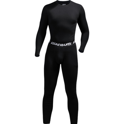 Asianbum棉质薄修身保暖内衣套装