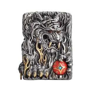 zippo打火机正品重盔甲精雕如虎添翼旋转彩球虎年珍藏版煤油防风