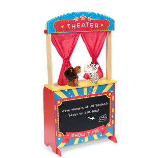 幼儿园早教儿童手偶表演台木制木偶剧场小舞台道具架子过家家超市