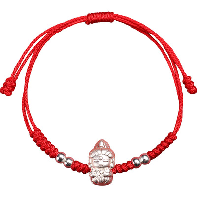 999足银八大本命佛红手绳
