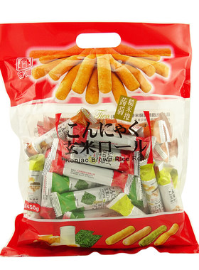台湾北田非油炸膨化夹心糙米进口