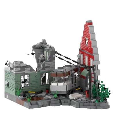 军事小人仔战壕碉堡儿童拼装积木