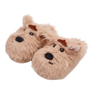 名创优品可爱卡通棉拖鞋女西高地潦草小狗秋冬季室内居家毛毛拖鞋